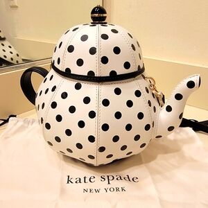 Kate Spade Alice in Wonderland Tea Party Polkadot Teapot Crossbody Bag